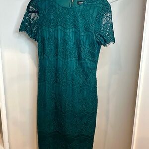 Kensie Teal Lace Mini Dress